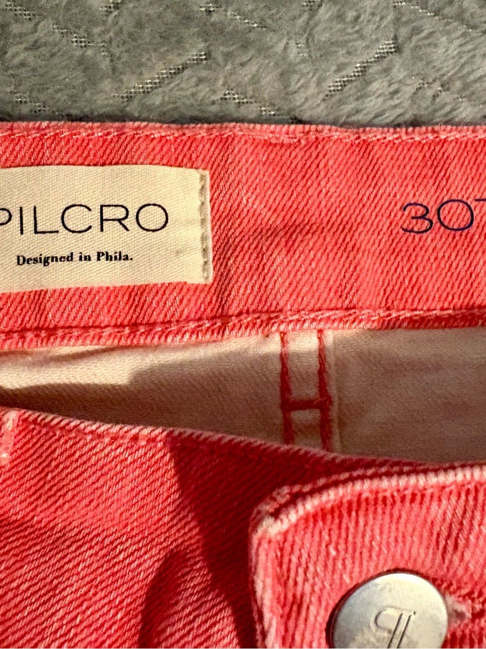 Pilcro High-Rise Jeans in Coral